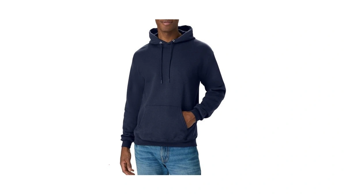 Hanes Mens Pullover Ecosmart Hooded Athletic Sweatshirts, Navy, Medium Us
