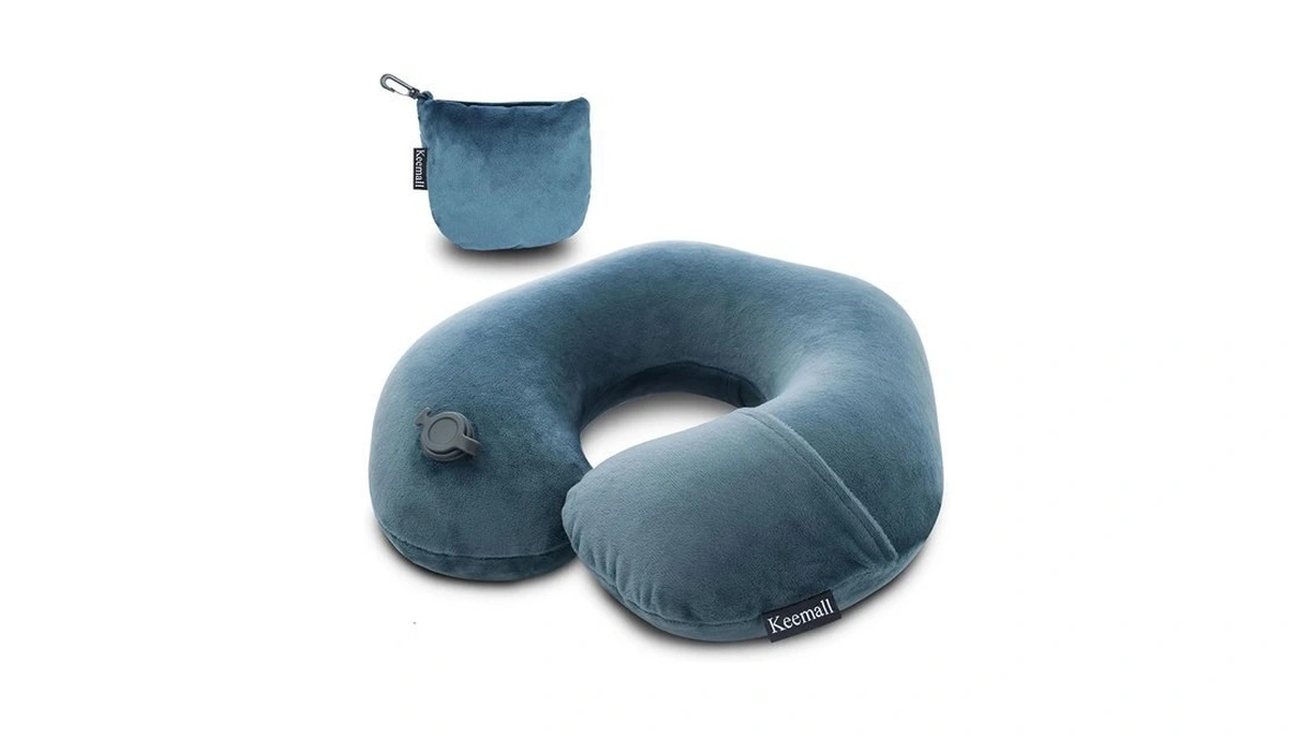 Keemall Portable Inflatable Travel Neck Pillow For Airplane, Car &
