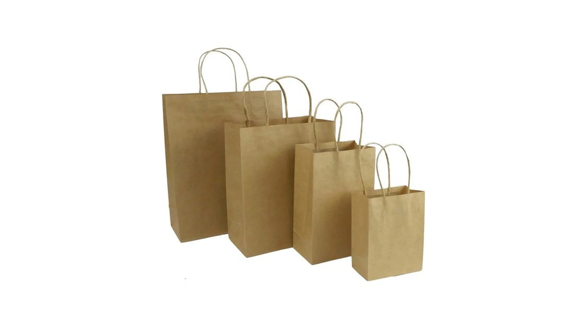 Faivica 100 Pcs Thick Kraft Paper Bags - Medium Shopping