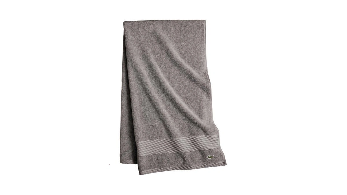 Lacoste Heritage Supima Cotton Bath Towel, Meteorite, 30" X 54"