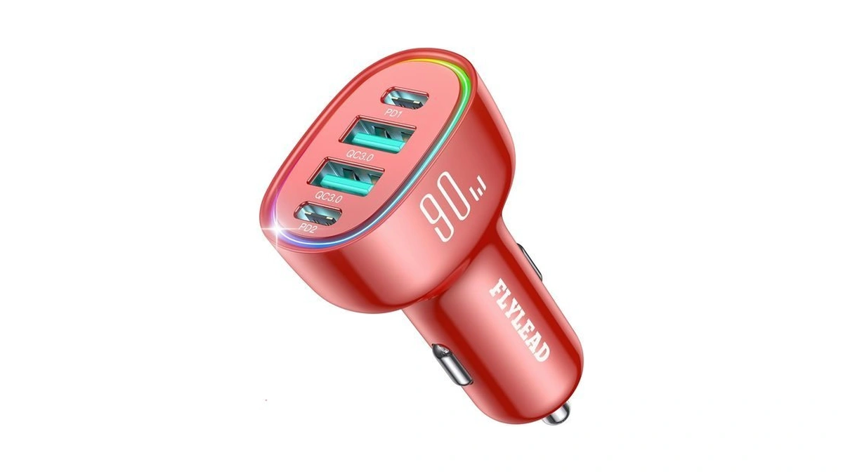 Car Charger Usb C, 4 Port 90w Super Fast Charging