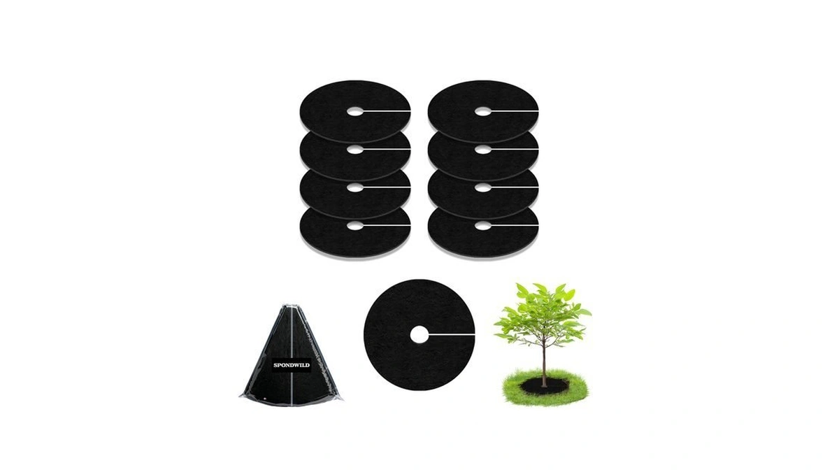 Spondwild 20.5 Inch 8 Pack Non-woven Tree Mulch Ring For