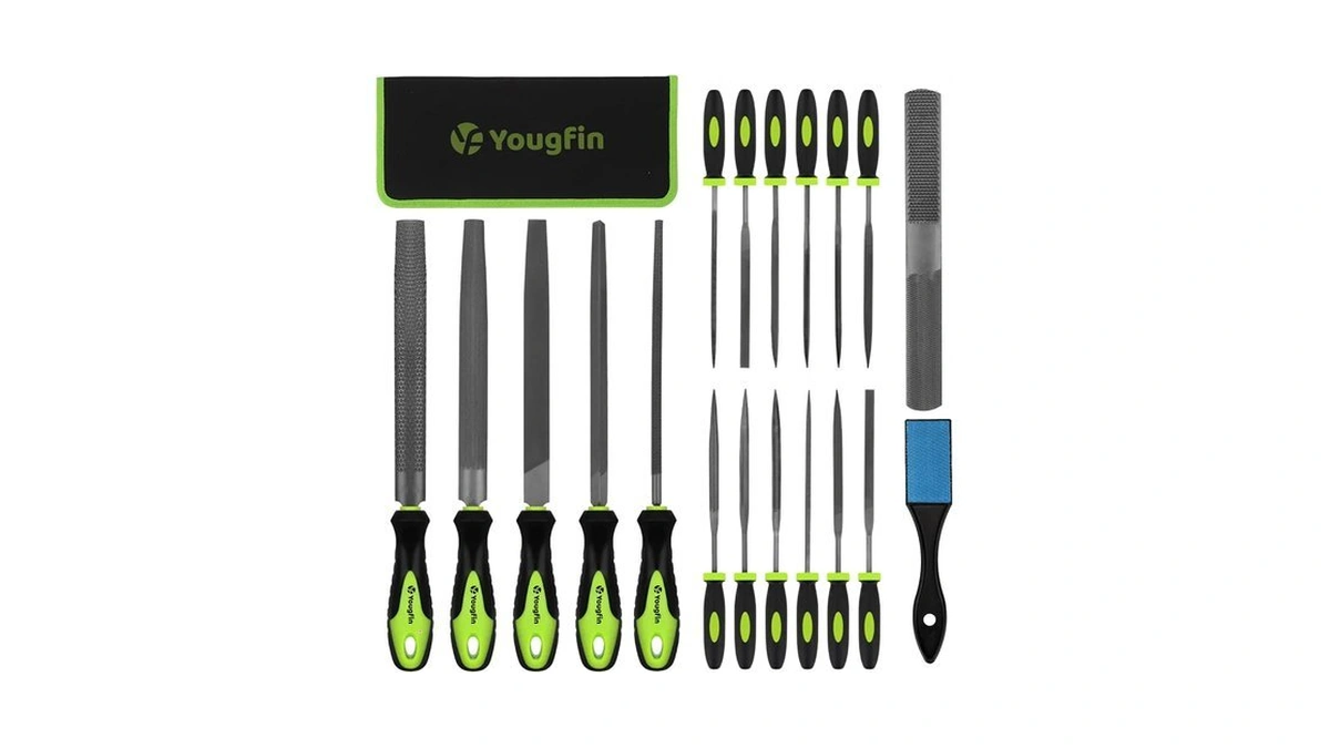 Yougfin 19 Pcs File Set, Includes 5 Pcs Large Steel