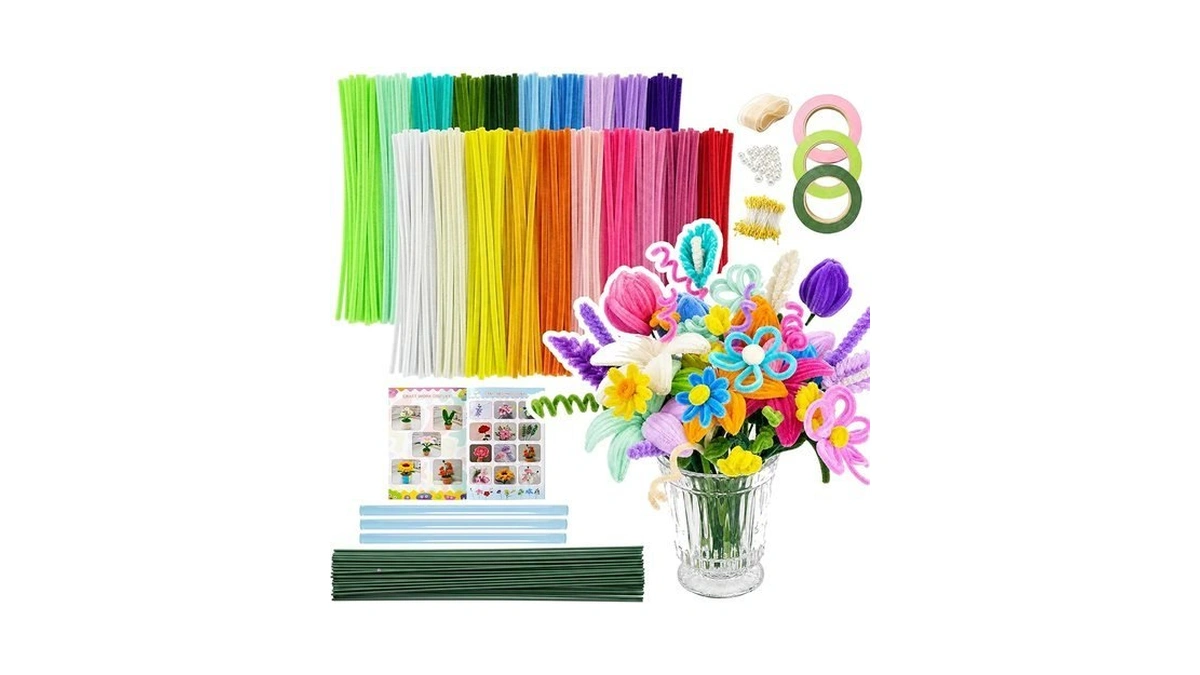 Pipe Cleaner Flower Kit, 500pcs Premium Pipe Cleaners Bulk With