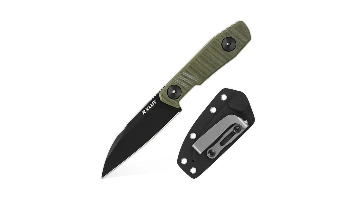 Rxluy Fixed Blade Knife With Sheath, 14c28n Full Tang Steel