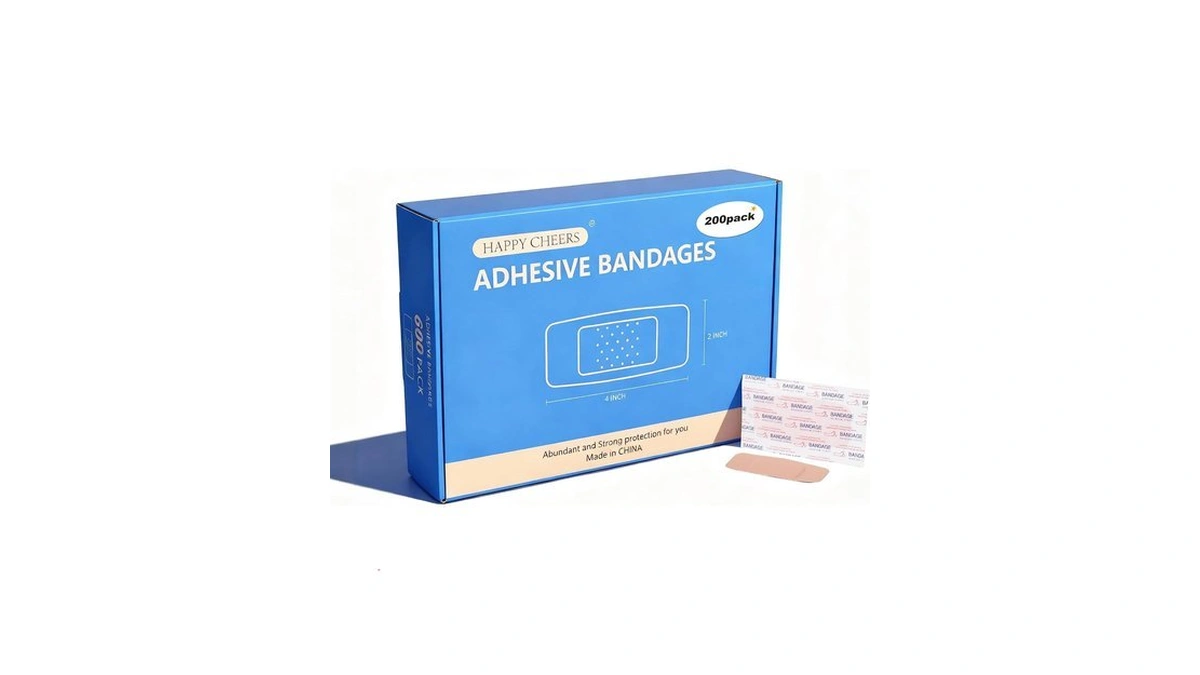 200 Pack Large Adhesive Fabric Bandages,2"x4" Flexible Wound Bandages
