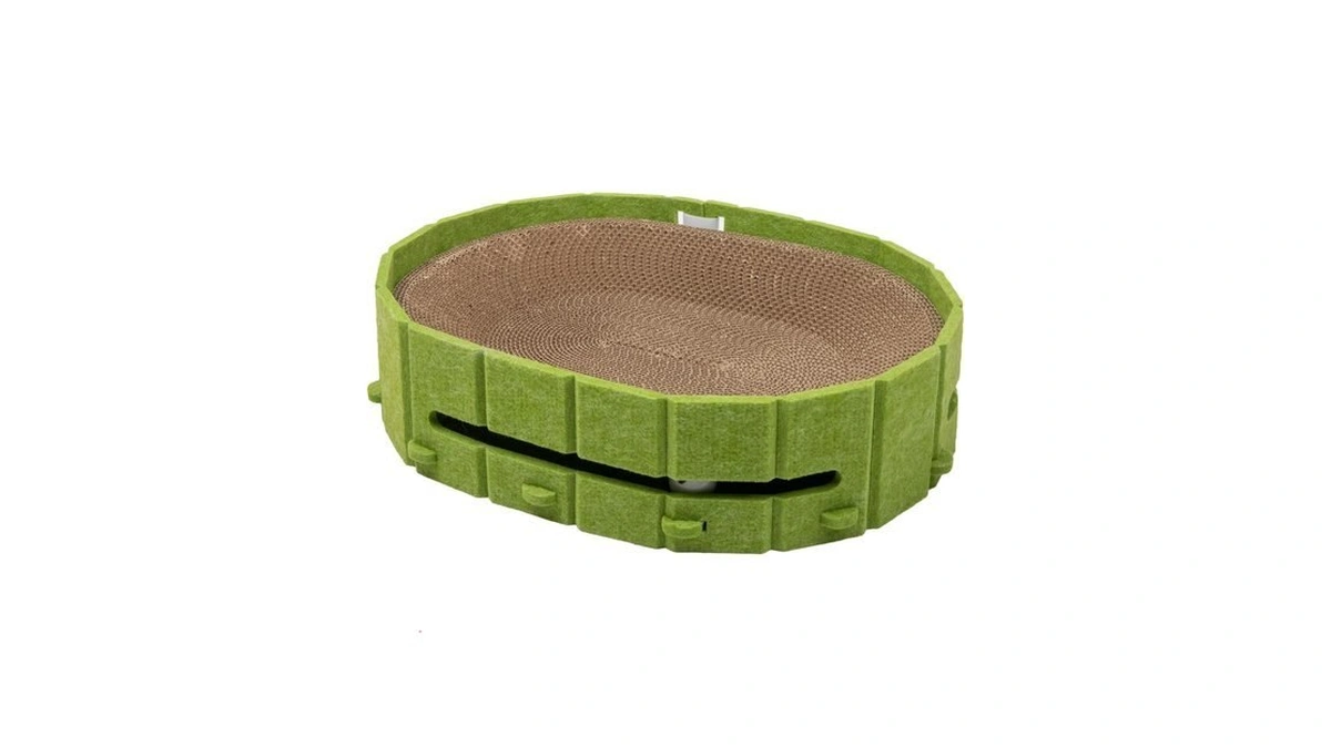 Vokino Interactive Cat Scratcher Lounge Bed Heavy Duty Corrugated Cardboard