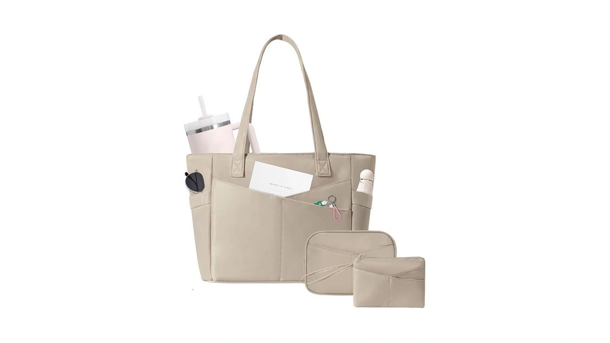 Sybrewuu 3pcs Tote Bag For Women, Work Bag With Cup