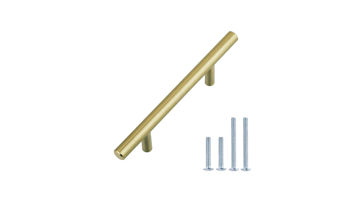 Amazon Basics Euro Bar Cabinet Pulls, Kitchen Drawer Handles, 5.38-inch