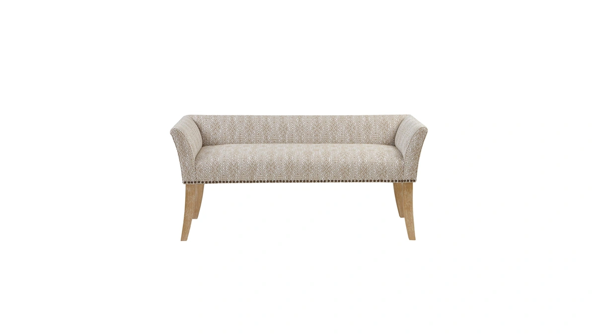 Madison Park Accent Bench For Living Room, Upholstered With Nailhead