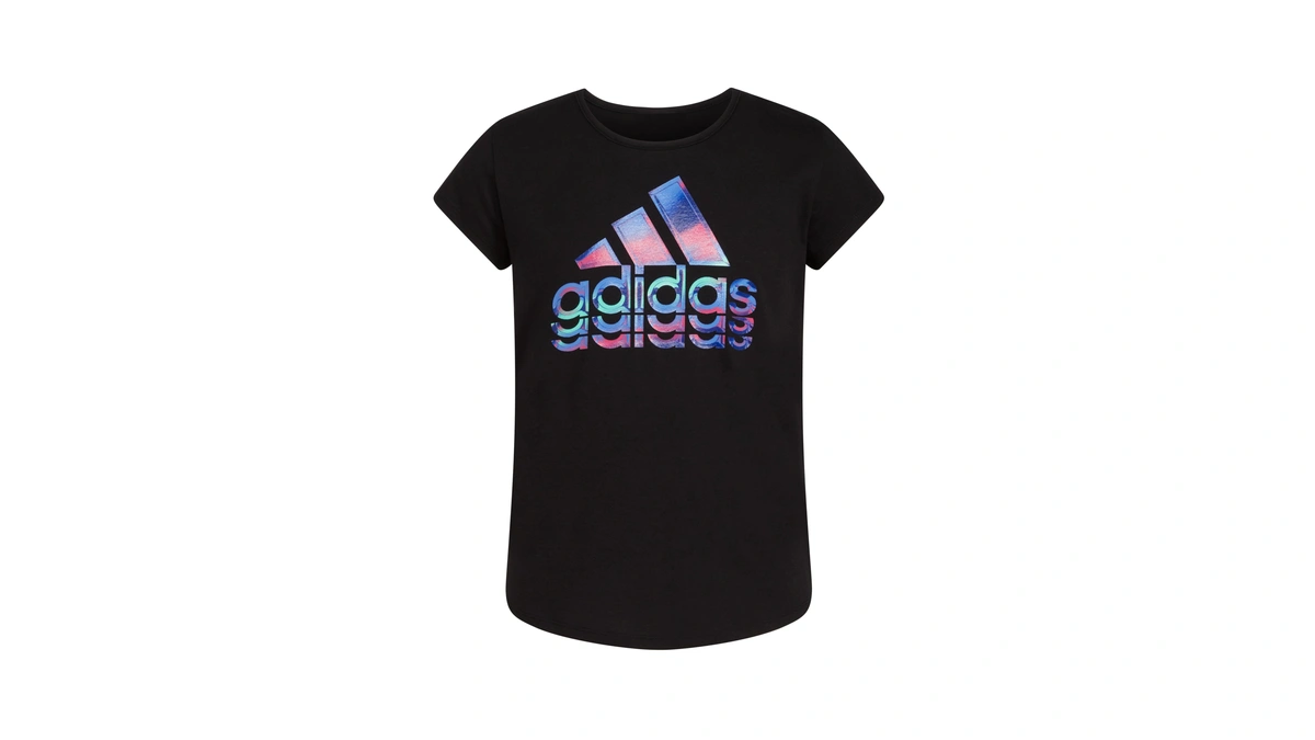 Adidas Girls ' Tee, Black Multi, L