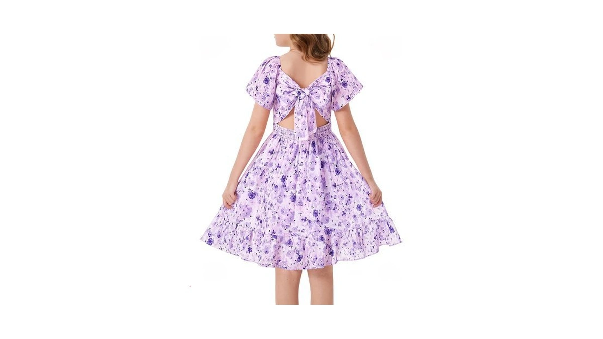 Grace Karin Girls Purple Floral Dress Formal Party Girls Easter