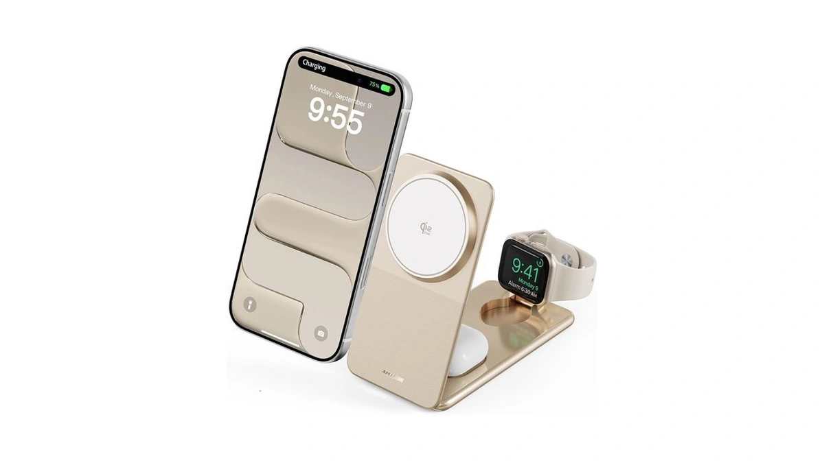 Anjank Foldable Magnetic Charger, 25w 3 In 1 Wireless Charging