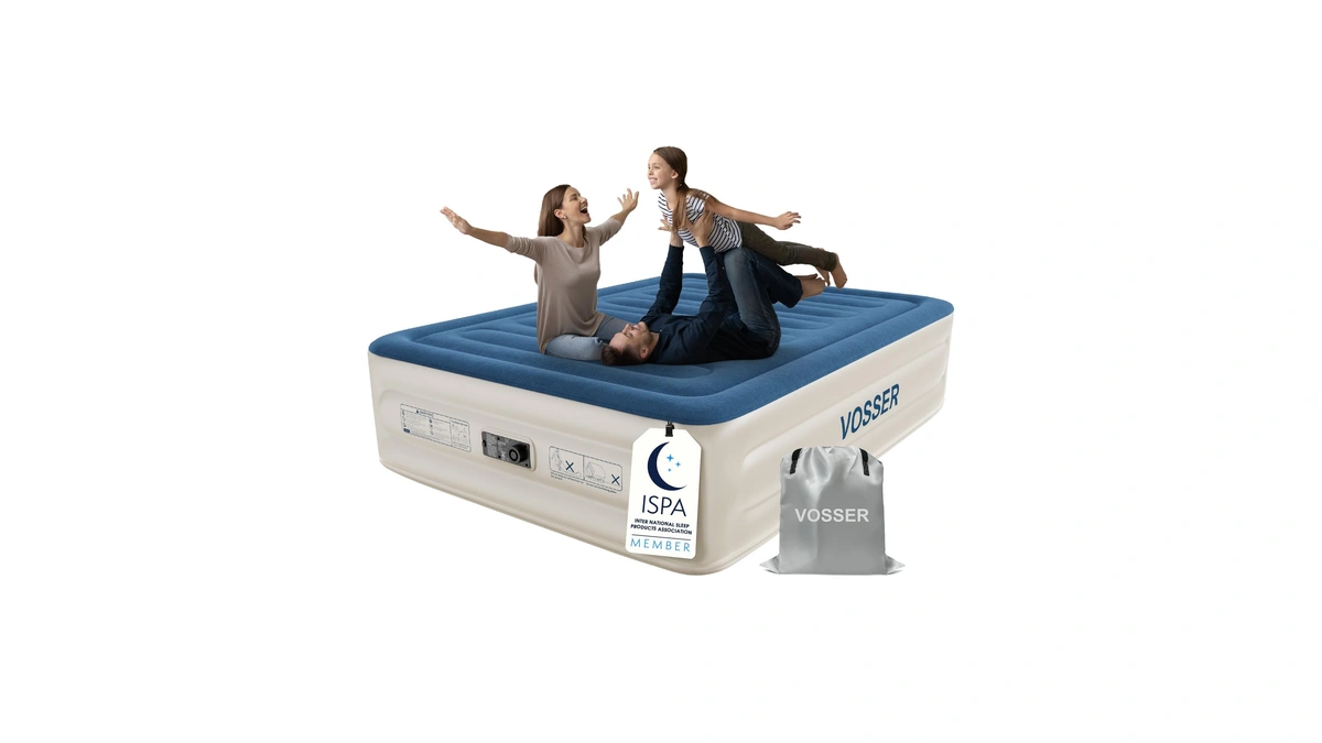 Vosser Air Mattress Queen With Built In Pump,18'' Raised Blow