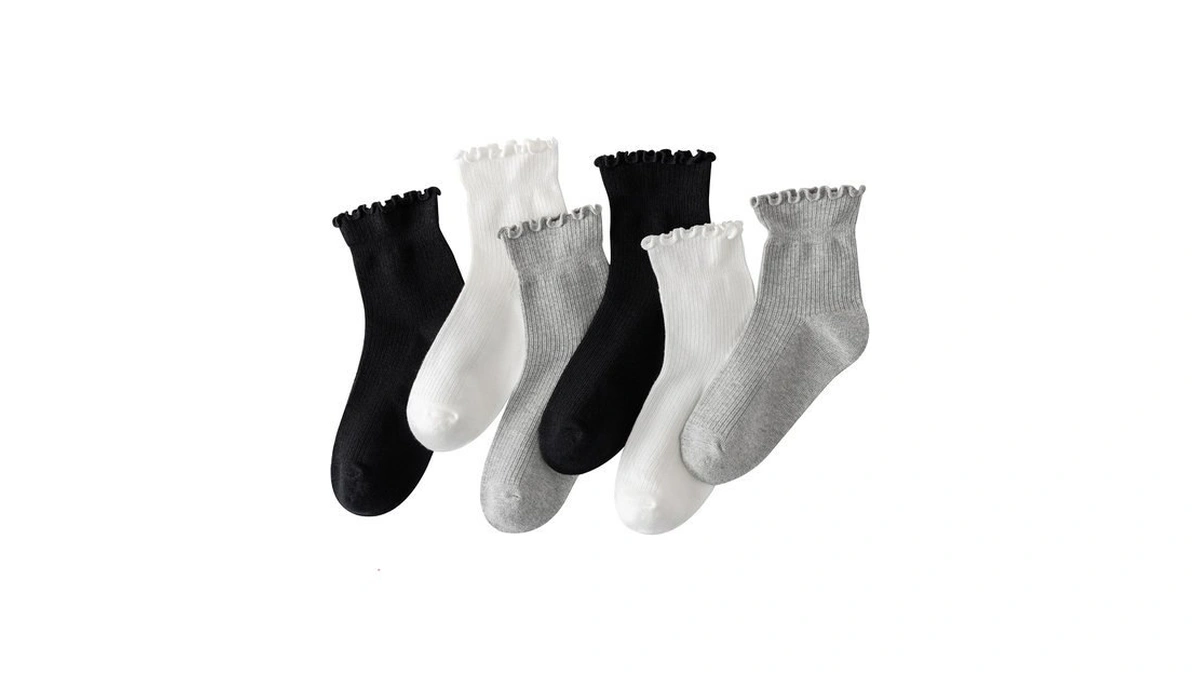 Anikigu Womens Ruffle Socks, 6 Pairs Cute Ankle Lettuce Frilly