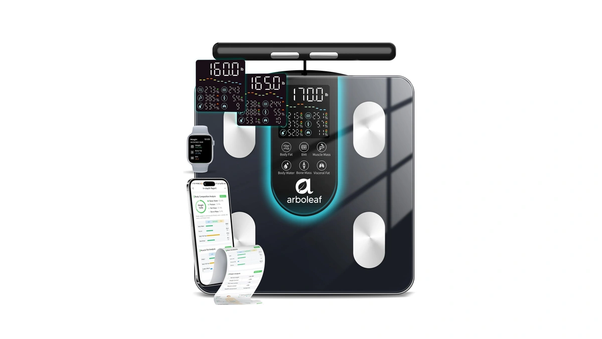 Arboleaf Smart Scale For Body Weight, Dual-frequency 8-electrode Bia