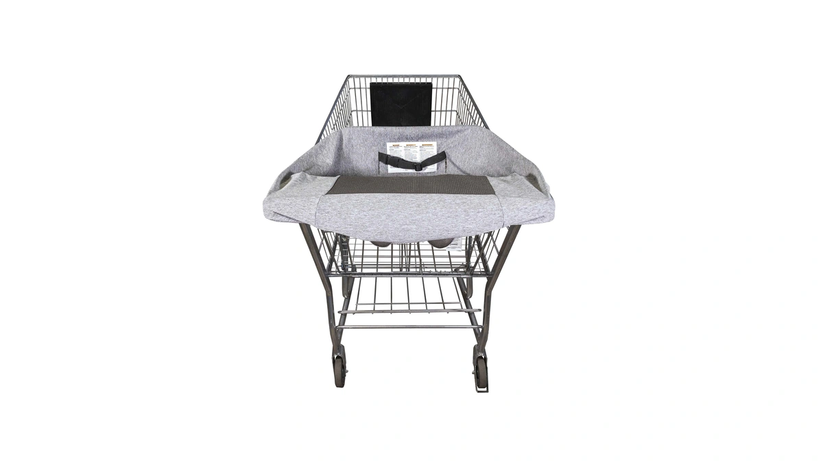 Boppy Compact Shopping Cart Cover, Antibacterial Treated, Gray Heathered With