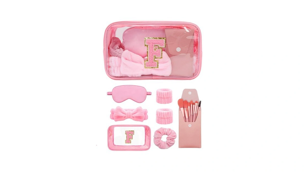 Initial Makeup Bag With Makeup Brush Set Party Favors Gifts