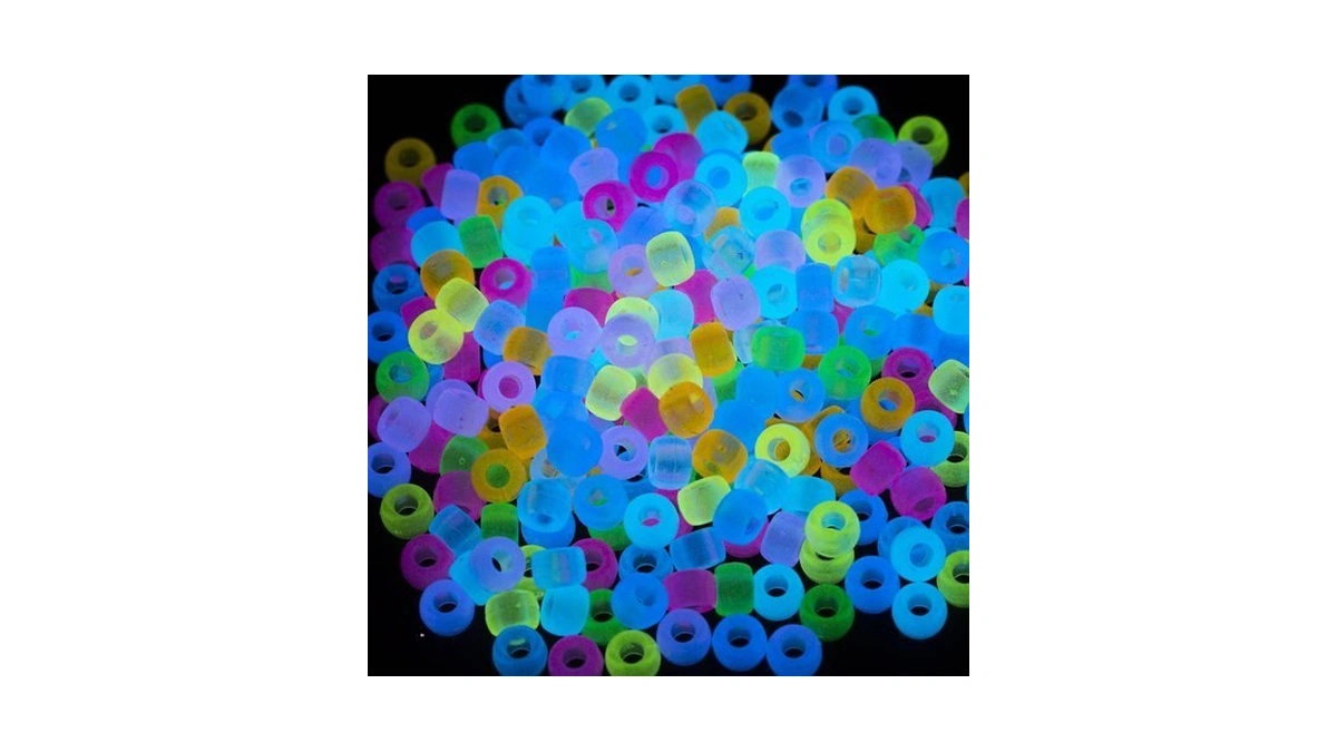 1000pcs Glow In The Dark Hair Kandi Pony Beads Bulk