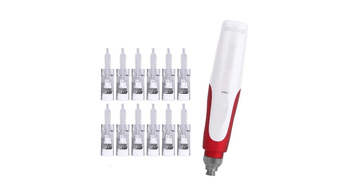 Pipm Microneedling Derma Roller Pen With 12pcs Cartridges (0.25mm) At
