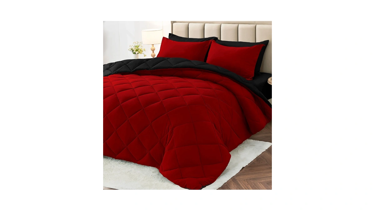 Muxhomo 7 Pieces Queen Comforter Set, Reversible Bed In A