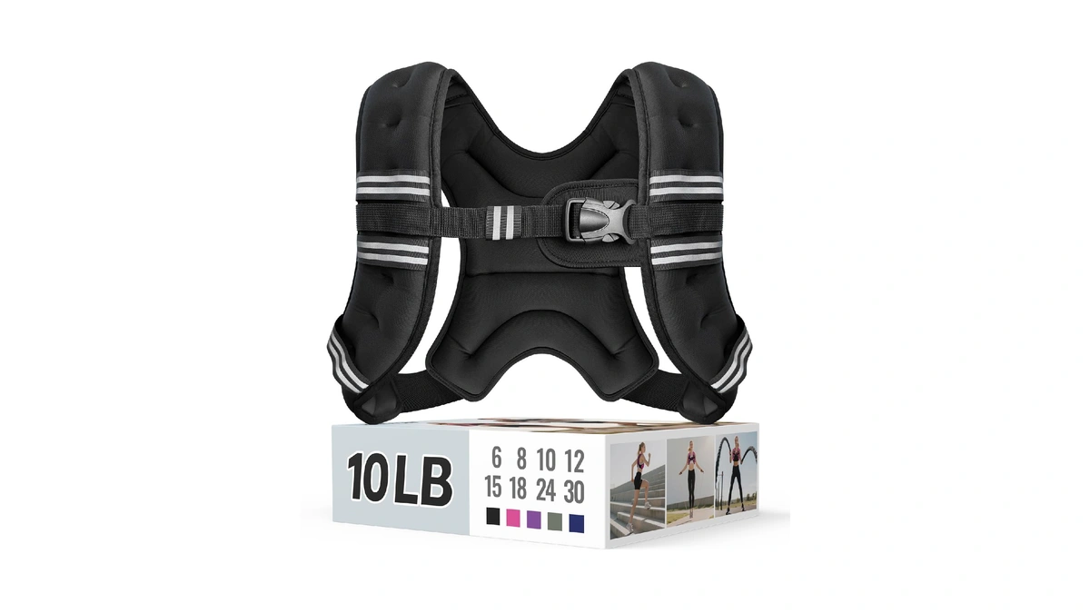 Zeerun Weighted Vest, 6lb/8lb/10lb/12lb/15lb/18lb/20lb/24lb/30lb For Men Women, Reflective Stripe Adjustable