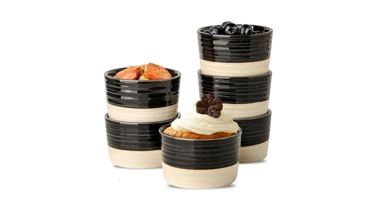Hasense Ceramic Ramekins Set Of 6, 8 Oz Oven Safe