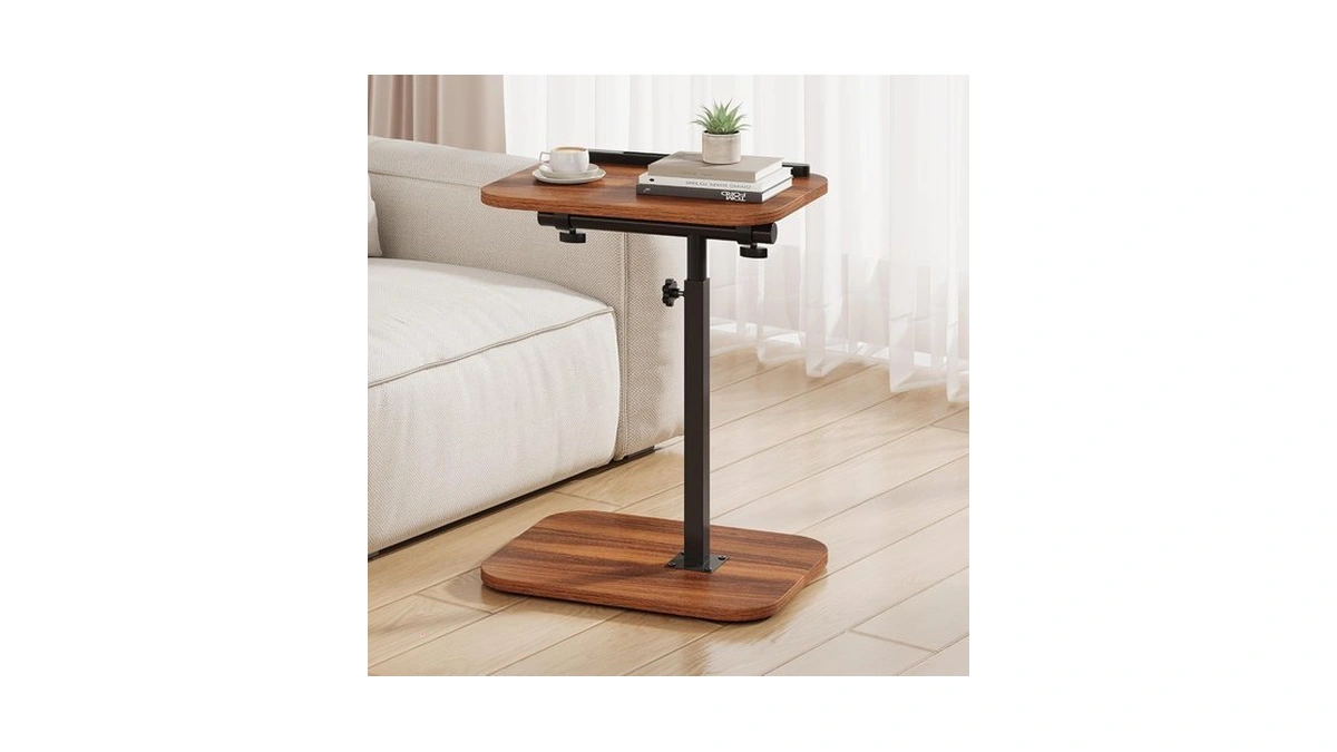 Mybeileyi Tv Tray Table, C Shaped End Table