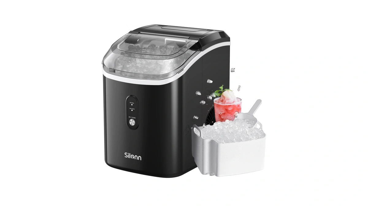 Nugget Ice Maker Countertop, Silonn Chewable Pellet Ice Machine With