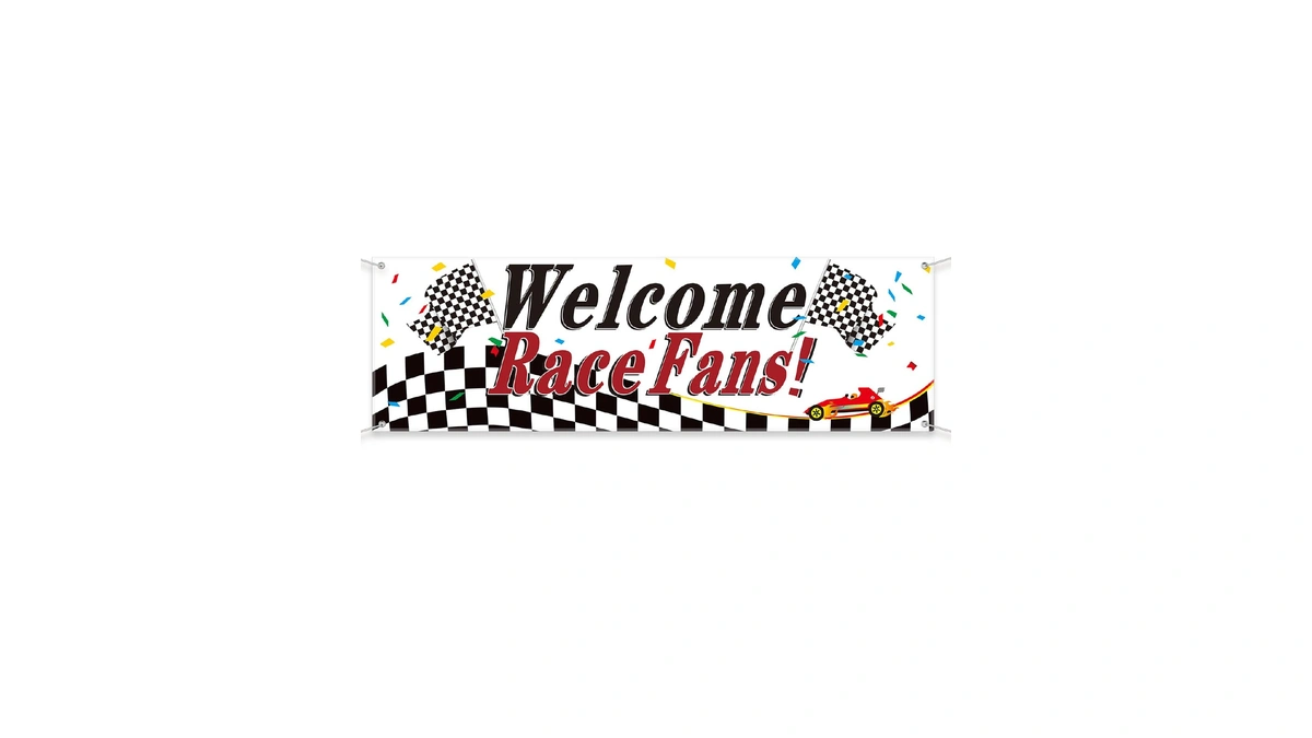 Blulu Racing Party Decorations Welcome Race Fans Banner Racing Party