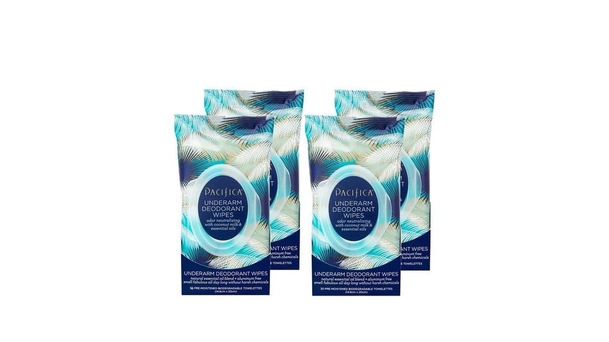 Pacifica Beauty Coconut Milk & Essential Oils Underarm Deodorant Wipes,