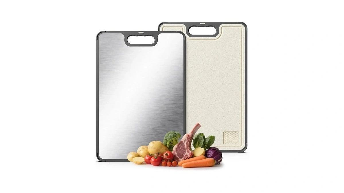 Kitsure Double-sided Cutting Board For Kitchen - Stainless Steel Cutting