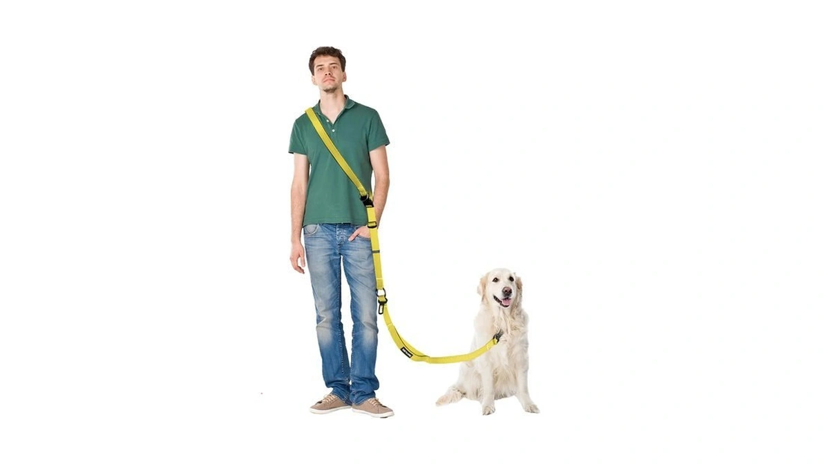 Hands Free Dog Leash & Car Seatbelt Set, 5.9-9.5ft Crossbody