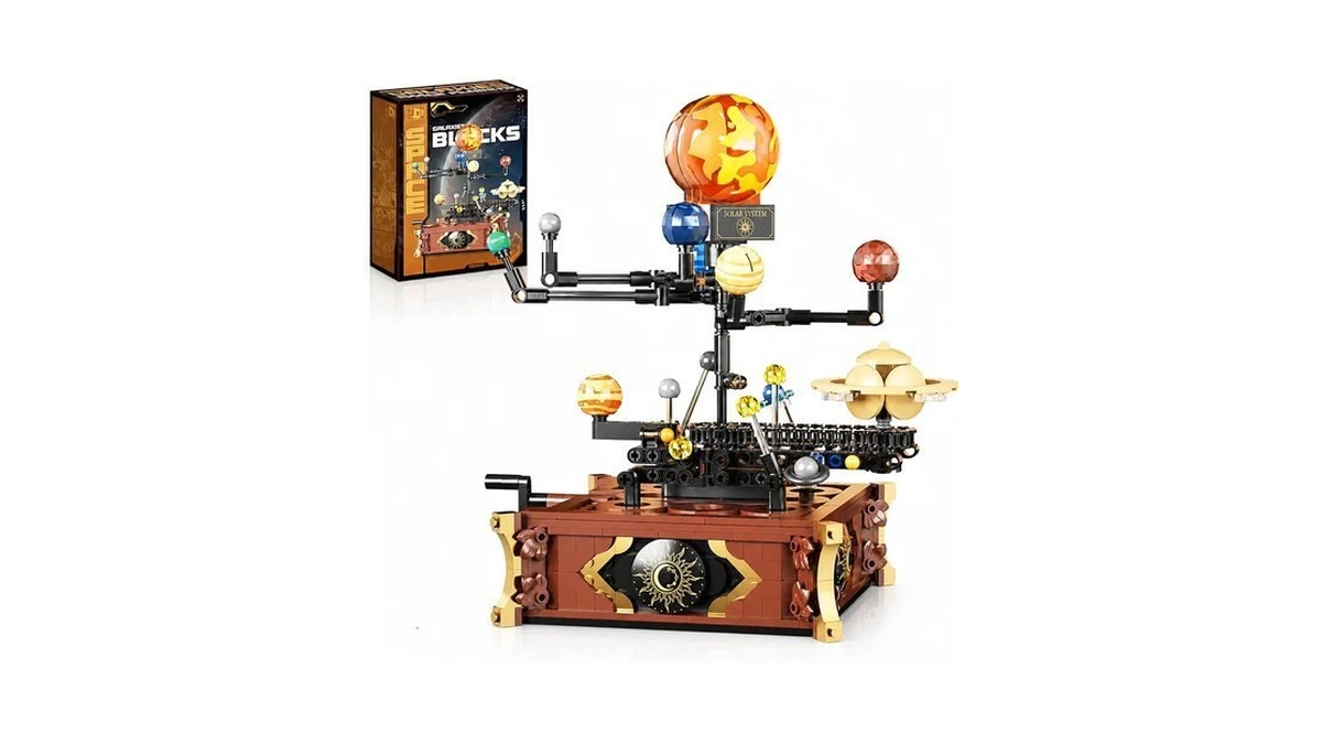Spinning Solar System Space Building Kit, Compatible With Lego Space,