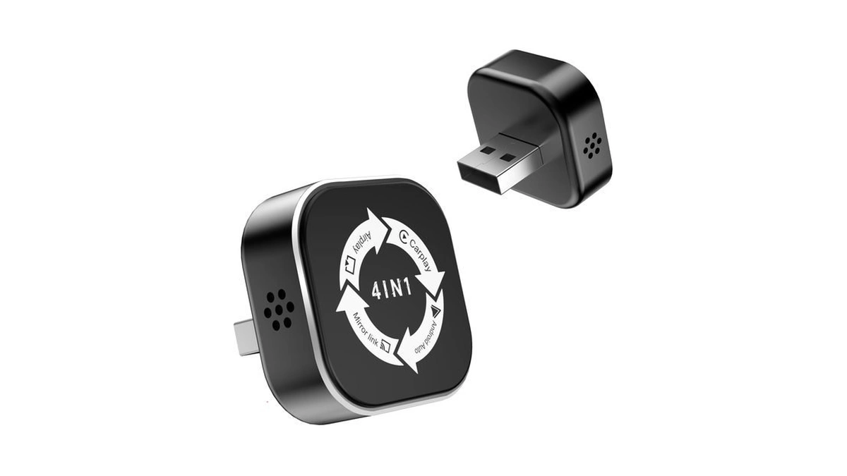 Bctouza 4 In 1 Wireless Carplay Adapter, Wired To Wireless