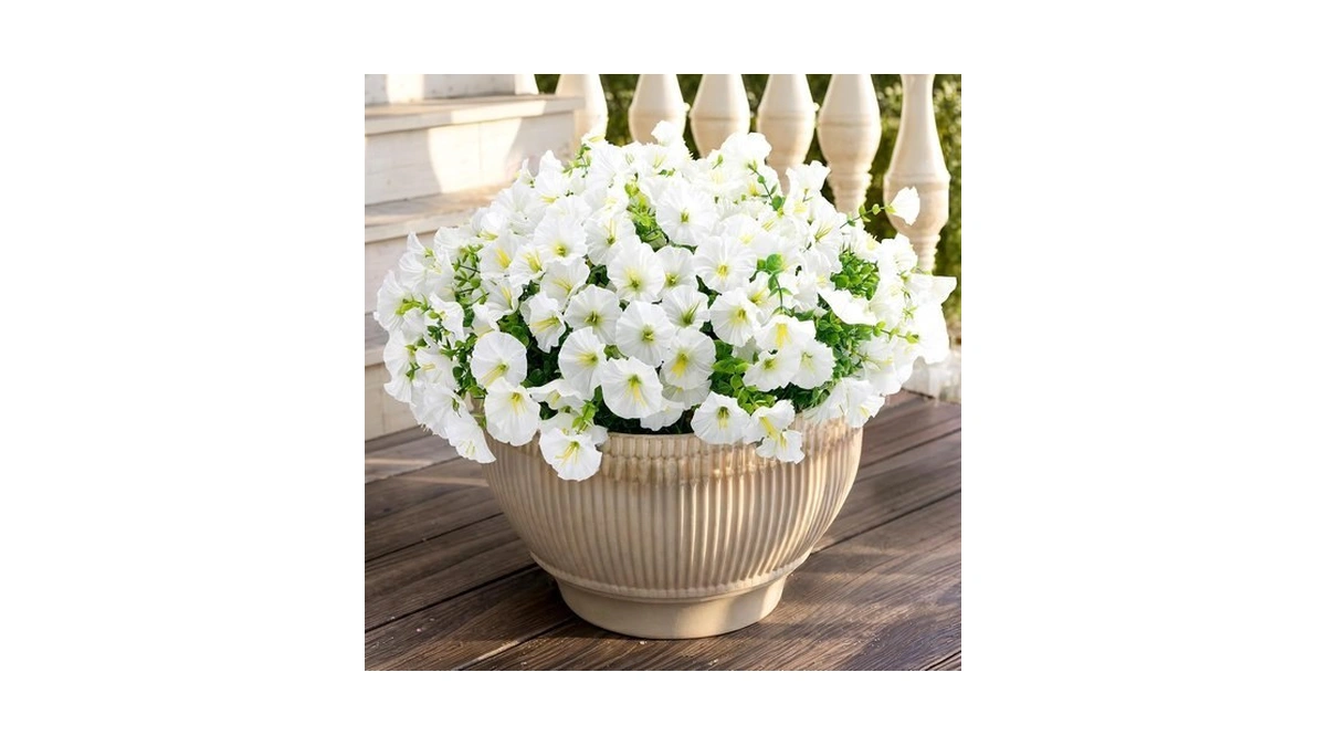 Nintynine 12 Bundles White Artificial Flowers Outdoors Uv Resistant
