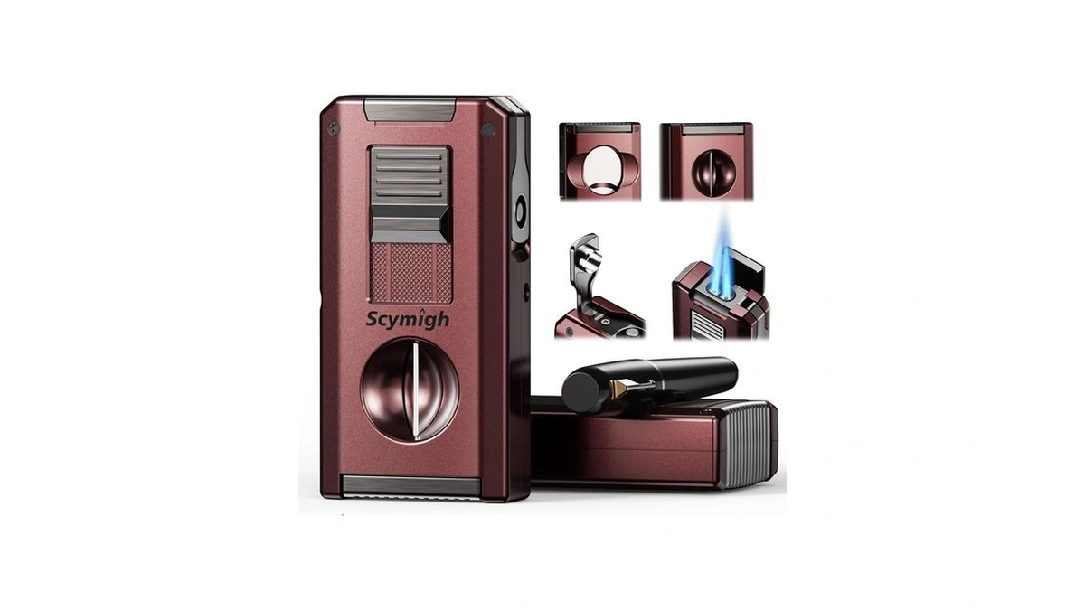 5-in-1 Torch Lighter With Straight & V Cutter Punch Holder