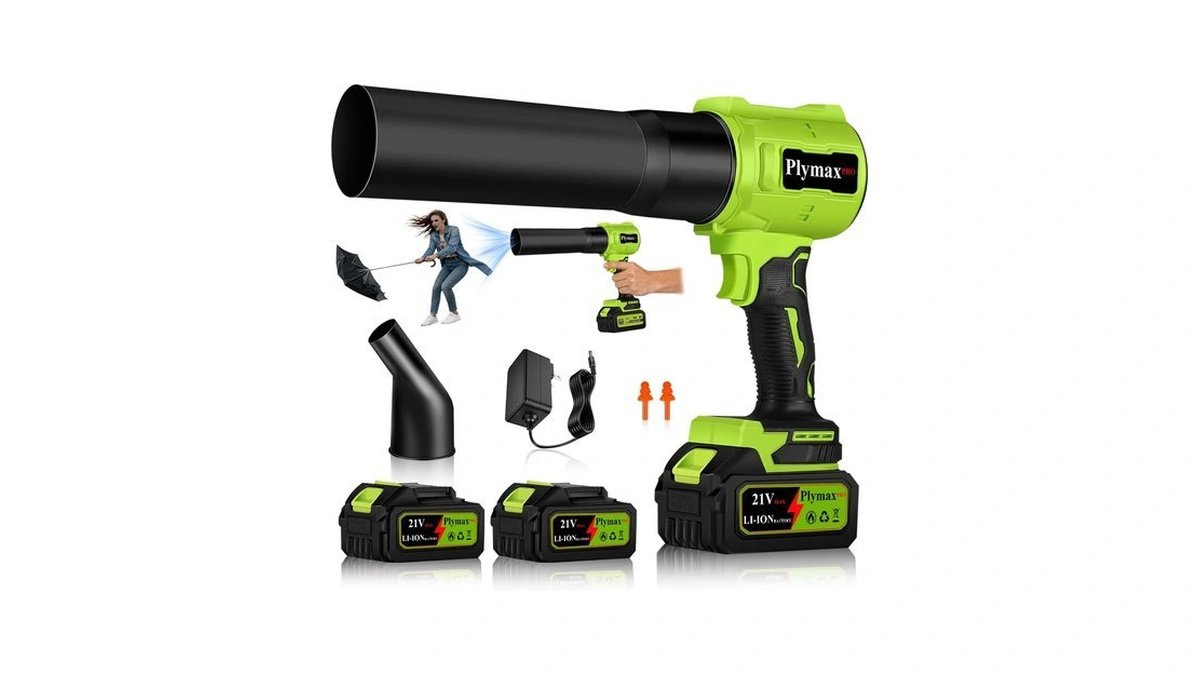 Plymax Cordless Leaf Blower, 800,000 Rpm Electric Handheld Leaf Blower,