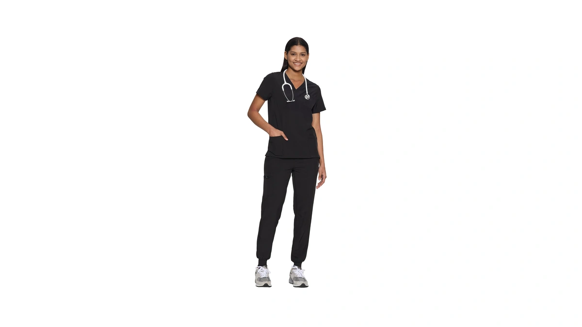Cozyfit Scrubs For Women Set - Stretch V-neck Top &