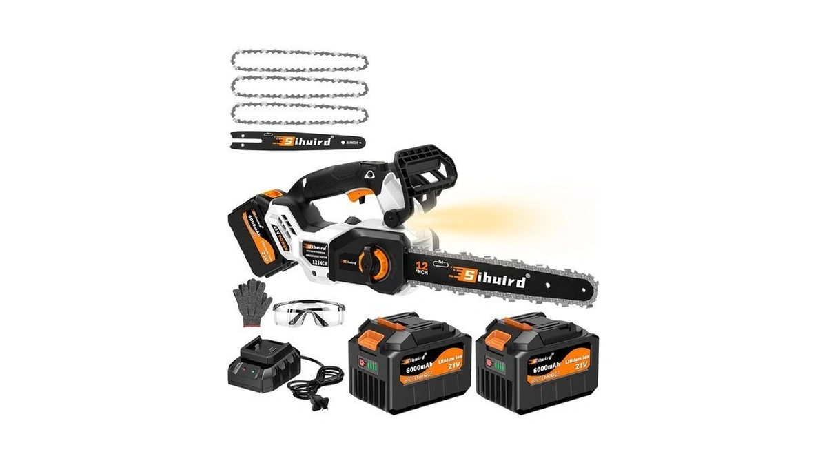 Sihuird 12-inch Cordless Chainsaw, Brushless Motor Electric Chainsaw With 2
