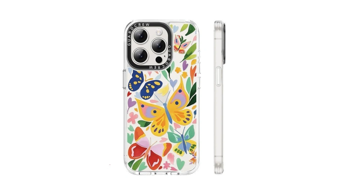 Guardcrew For Iphone 15 Pro Case, Whirl Butterfly Clear Shockproof