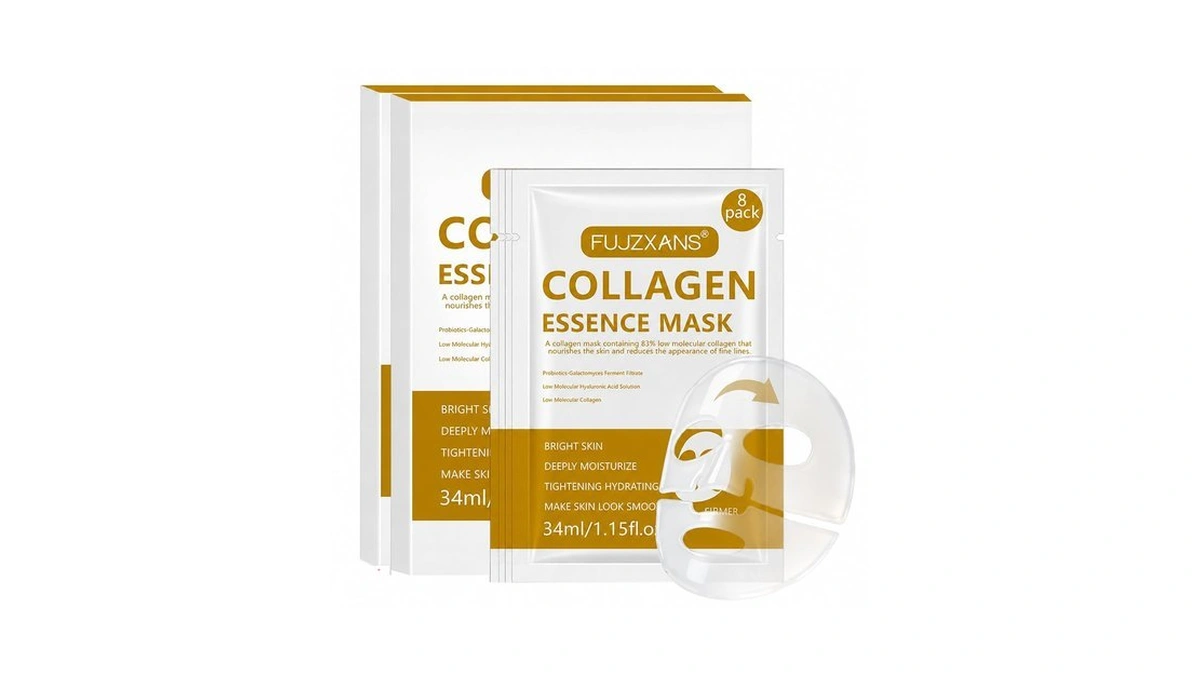 Fujzxans Bio-collagen Real Deep Mask, 8 Count, Overnight Hydrogel Face