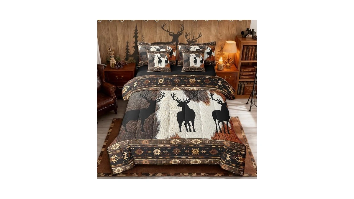 Erosebridal Elk Deer Bed In A Bag Queen Comforter Set