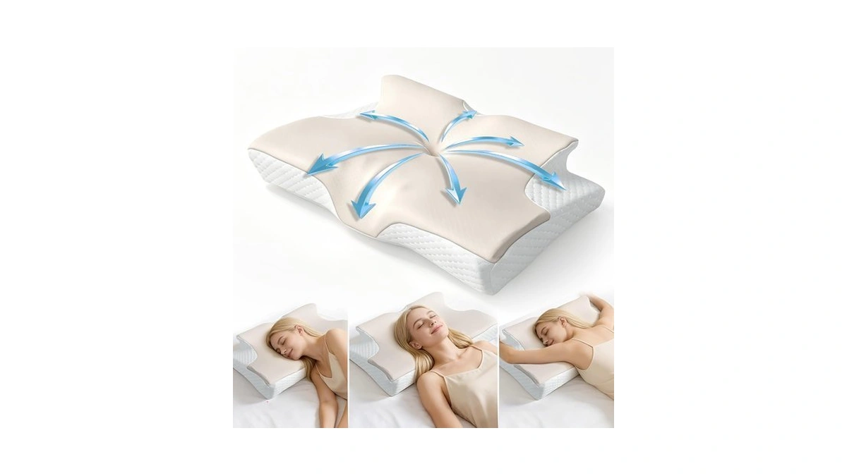 Rinkai-s Ergonomic Memory Foam Cervical Pillow For Neck And Shoulder