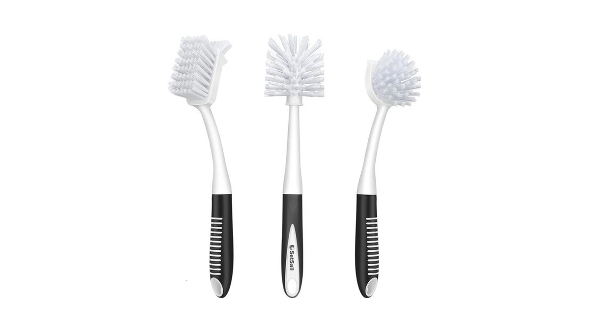 Setsail Dish Brush Set Of 3 With Bottle Brush, Dish