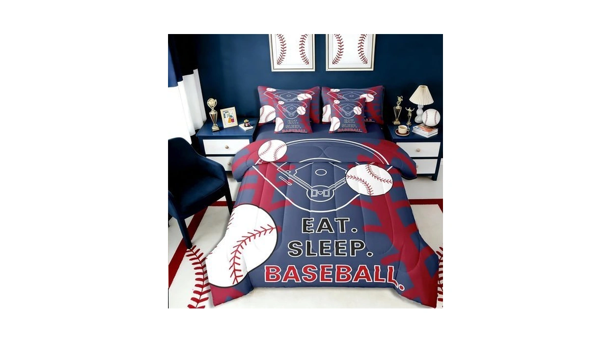 Erosebridal Baseball Bed In A Bag 7 Pcs 3d Ball