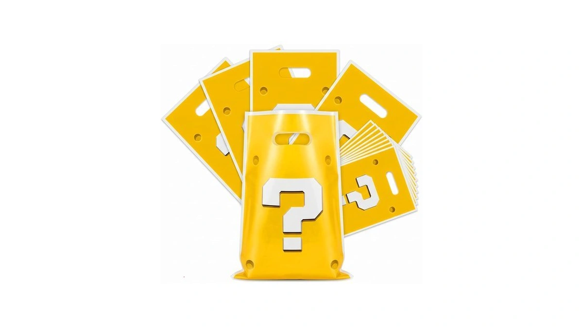 Chedin Yellow Question Mark Plastic Gift Bags,30 Pack Video Game