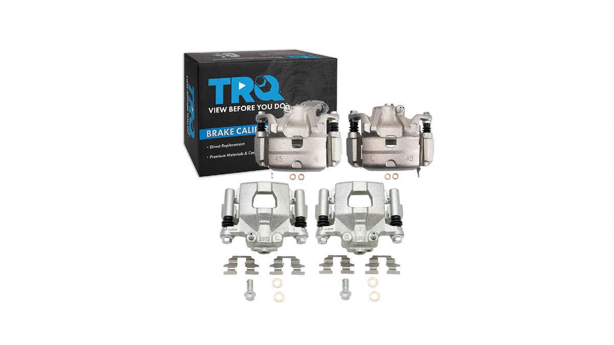 Trq Front And Rear Brake Caliper Set Zinc Coated Brackets