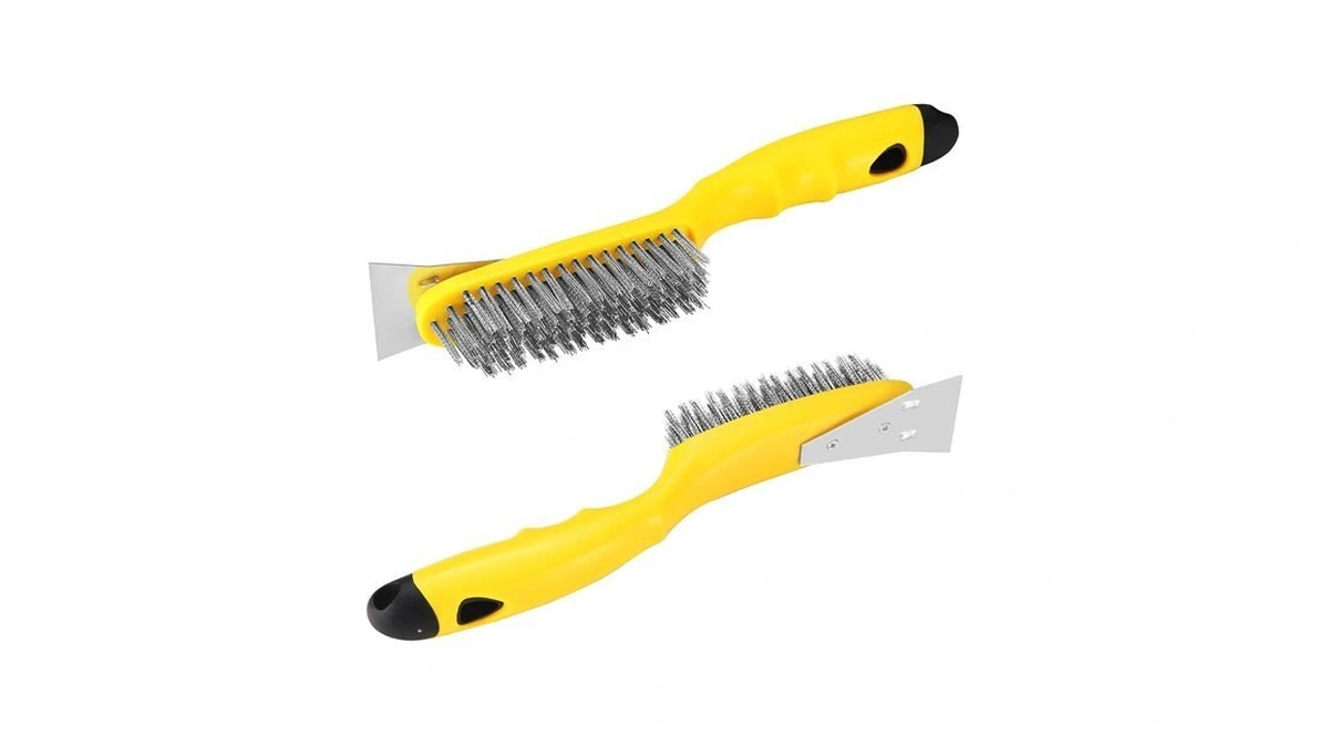 Stainless Steel Wire Brush 2 Pcs With Metal Scraper, Welding