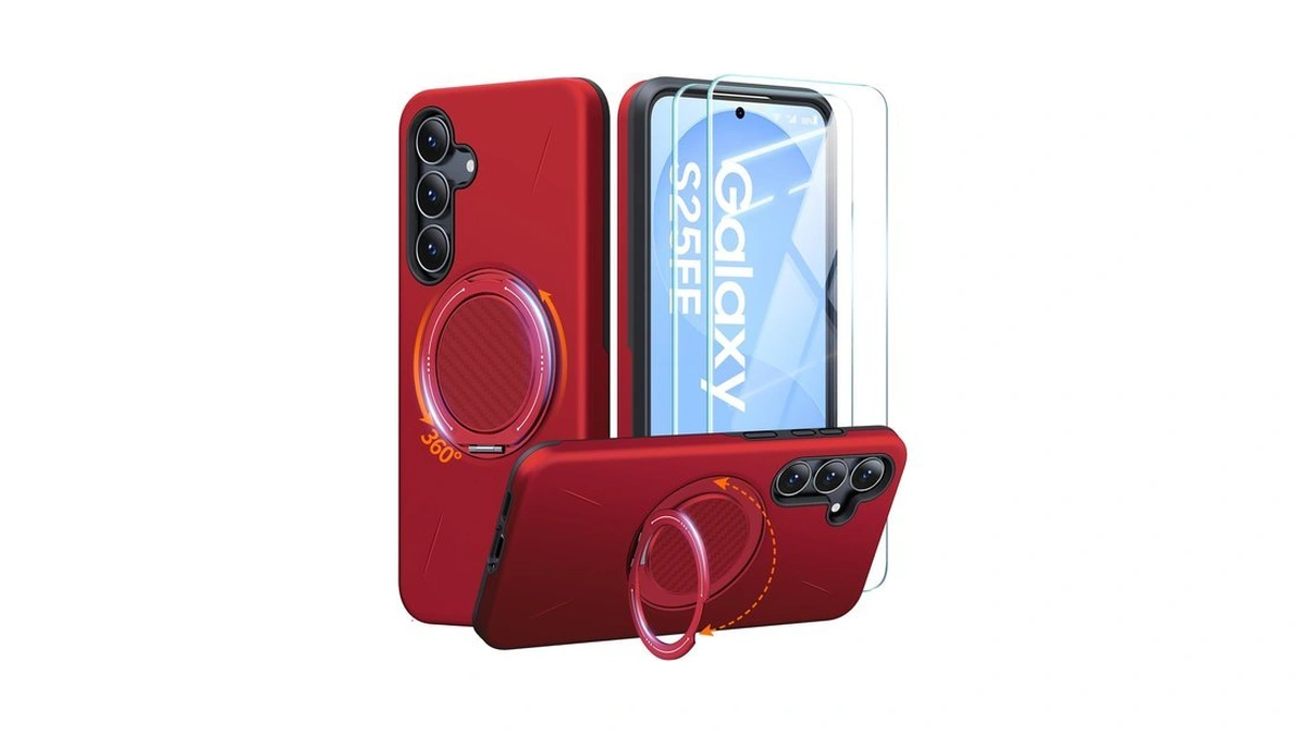 Jame For Samsung Galaxy S25 Fe Case, Ring Stand, Shockproof